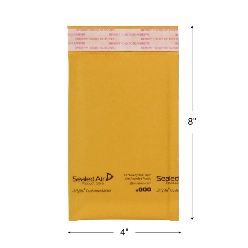 Sealed Air JiffyLite Bubble Cushioned Shipping Mailers, Case of 250, Self Seal Recycled Mailing Envelope made with BubbleWrap, #000 - 4" x 8", Manila - Image 5